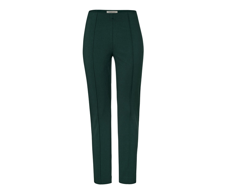 Pantalon stretch vert avec nervure.