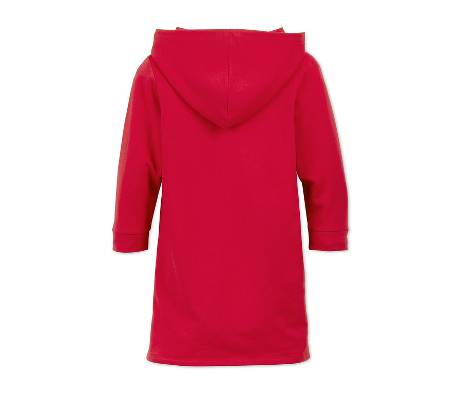 Vue arrière d'une robe d’intérieur rouge.