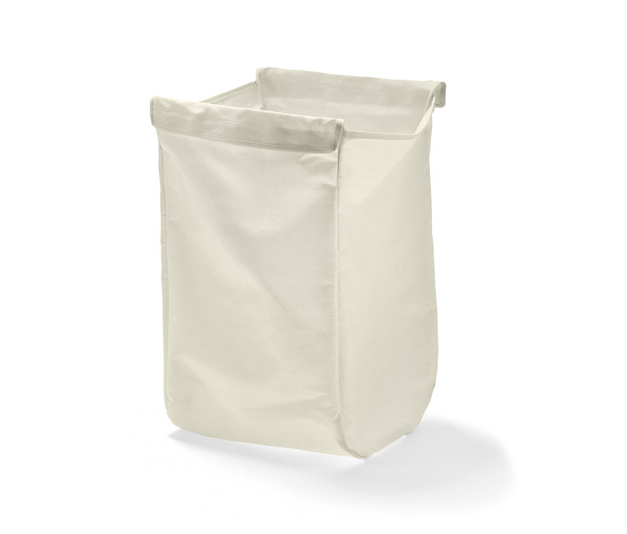 Un panier à linge pliable blanc.