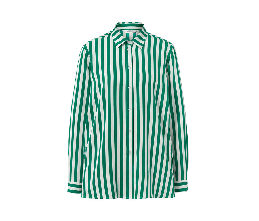 Blouse rayée verte.