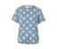 Blanc avec imprimé intégral bleu-aqua
