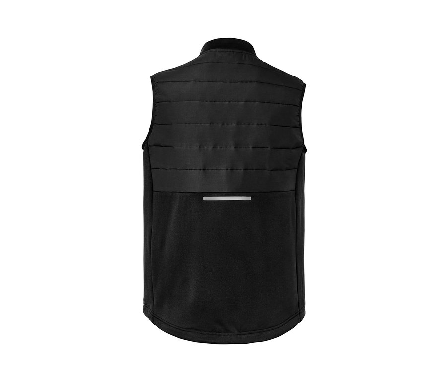Vue arrière d'un gilet sans manches thermique noir.