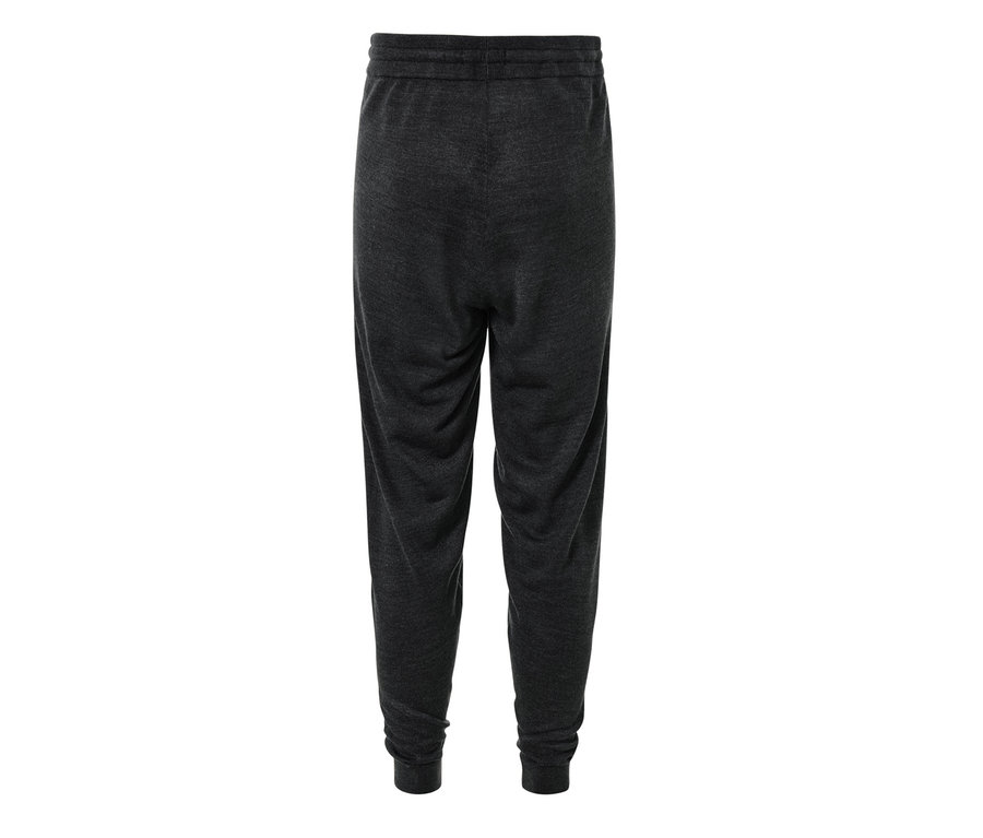 Gros plan sur un pantalon home wear à maille fine de couleur anthracite.