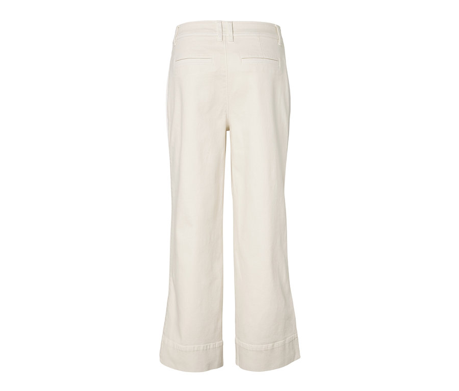 Vue arrière d'un jean flare crème – Fit «

Cara

».
