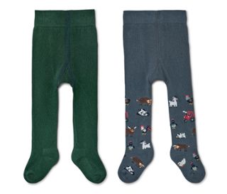 1x vert avec imprimé intégral d’animaux multicolores, 1x bleu avec imprimé intégral d’animaux multicolores