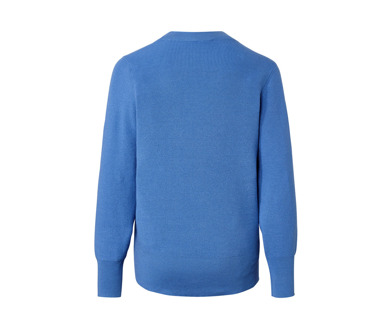 Pull en maille fine bleu.