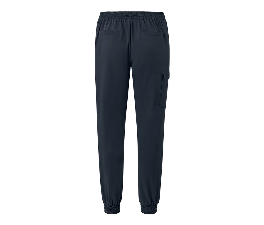 Vue arrière d'un pantalon de jogging softshell bleu marine.