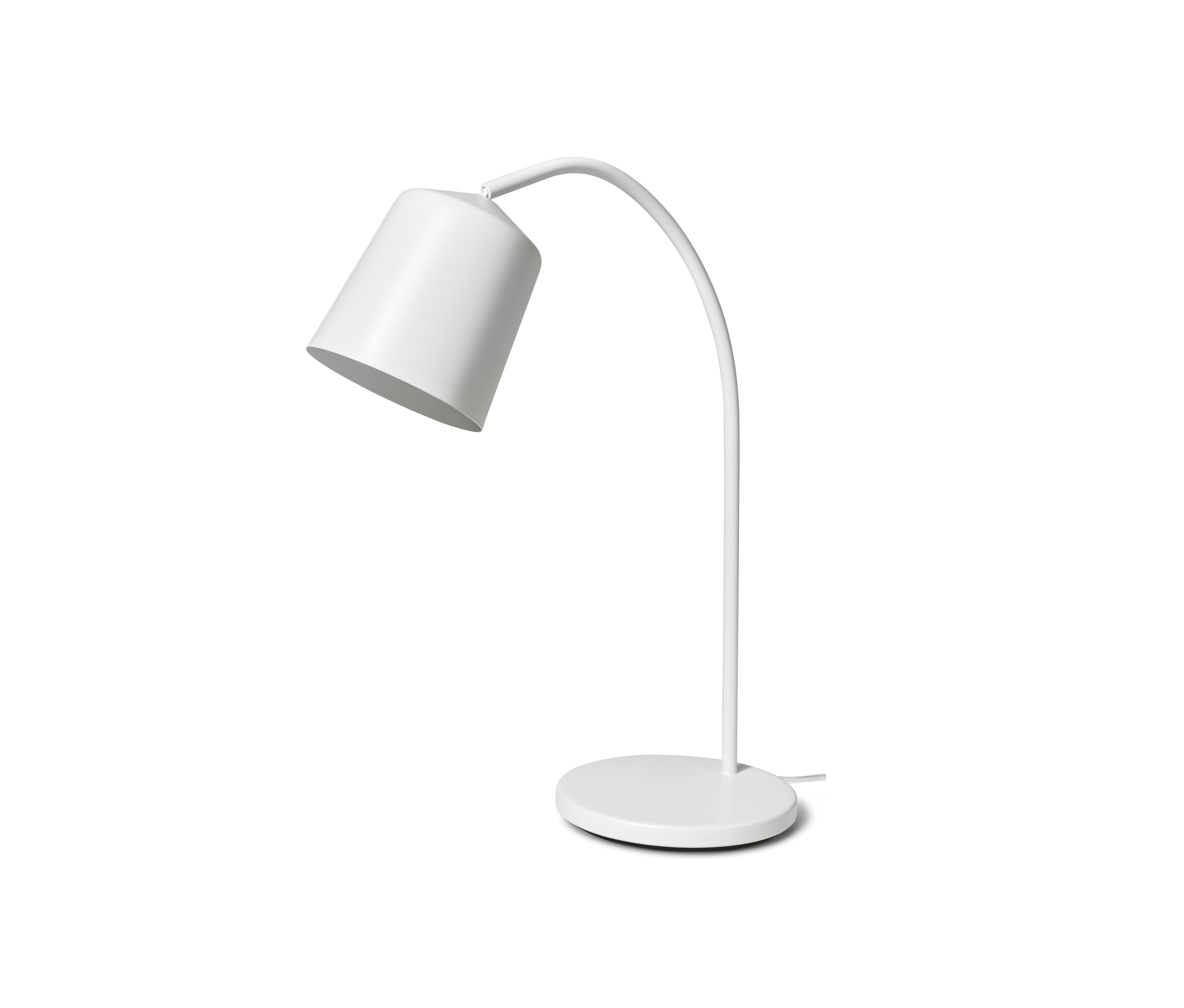 Lampe de table en métal blanche.