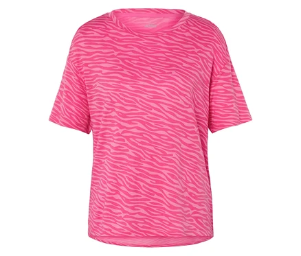 T-shirt rose avec motif animalier.