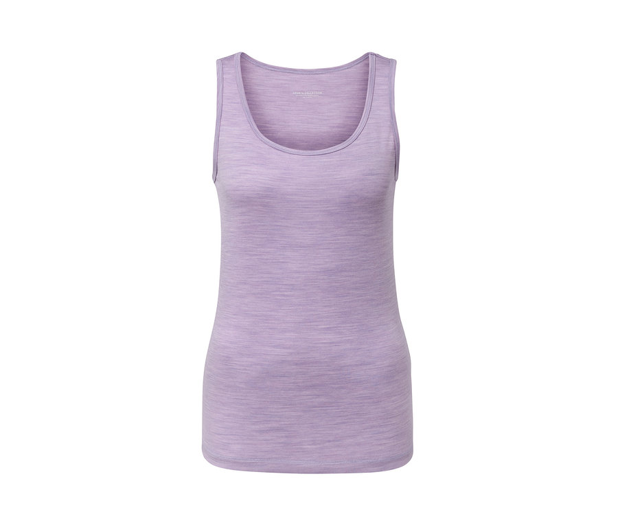 Un seul débardeur violet en laine mérinos.