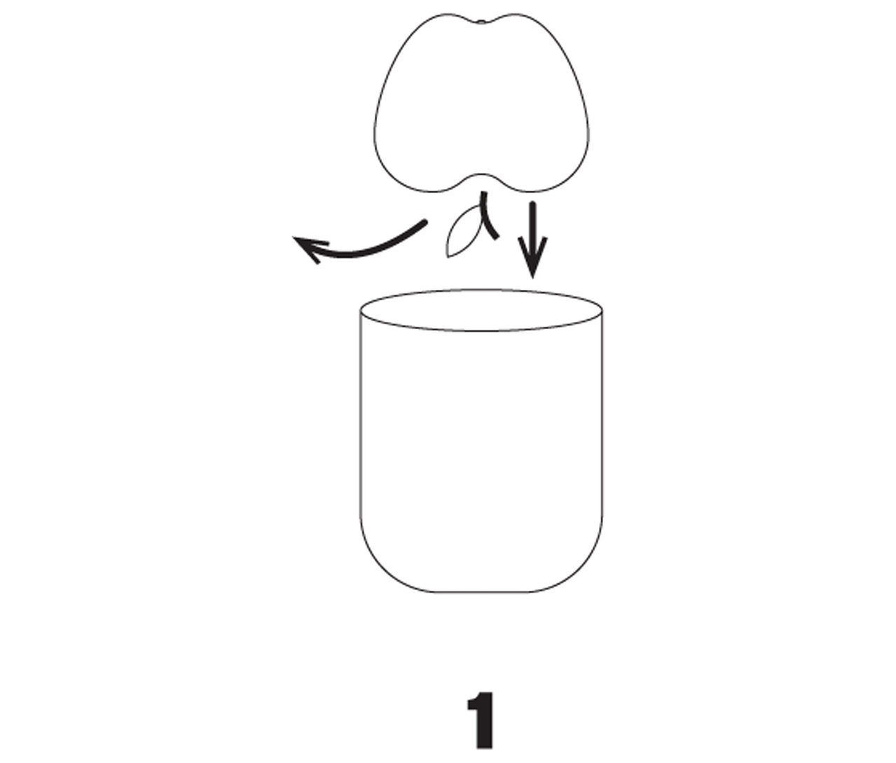 L'illustration montre un schéma de la façon de placer une doublure dans une tasse.