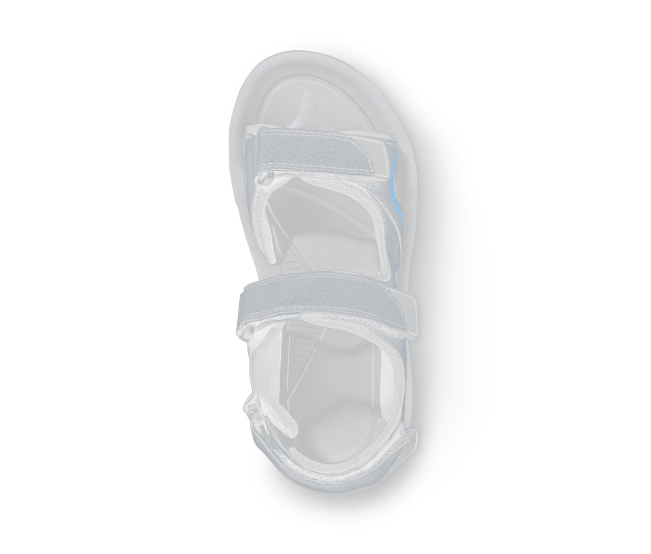 Vue de dessus de sandales de trekking.