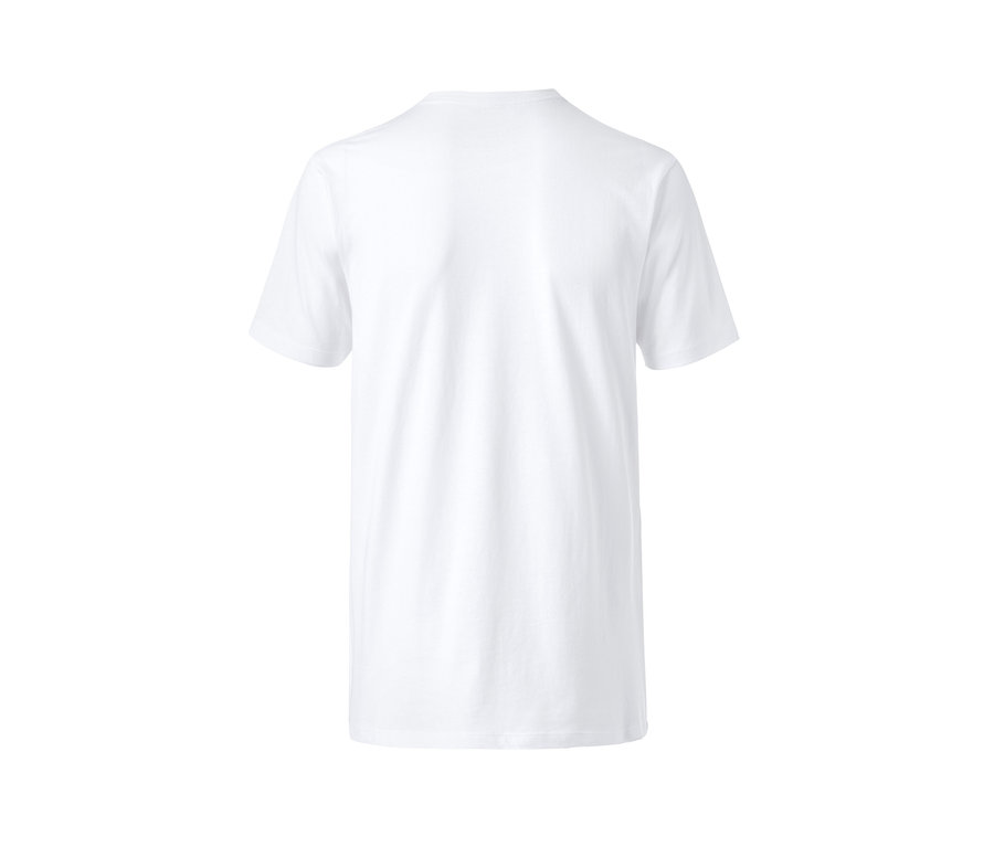 Gros plan sur un t-shirt blanc à col en V d'un ensemble de 2.