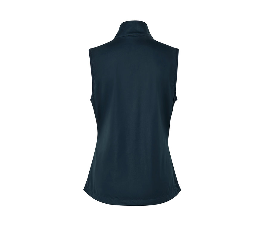 Veste en softshell bleu foncé vue de dos.