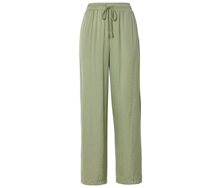 Pantalon ample vert clair avec cordon de serrage.