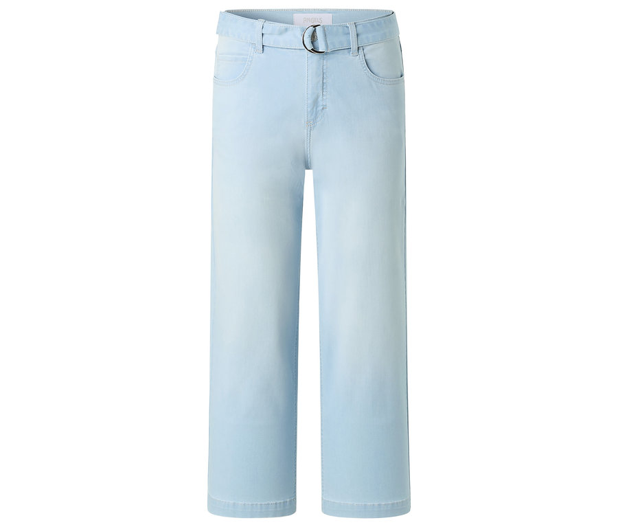 Jean ample clair avec ceinture.