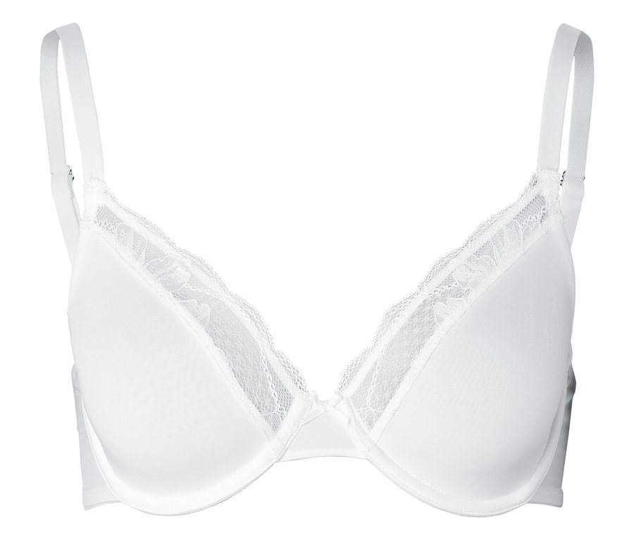 Soutien-gorge blanc avec de la dentelle.