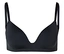 Soutien-gorge noir à fines bretelles sur fond blanc.