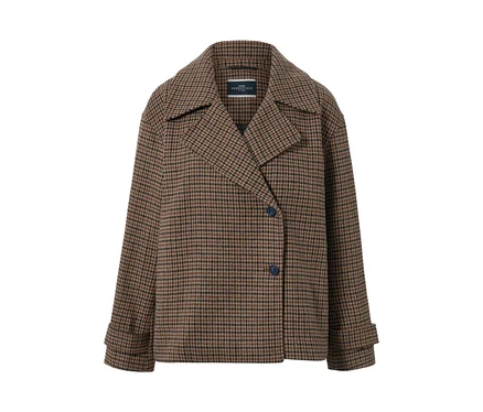 Veste à carreaux avec de la laine.