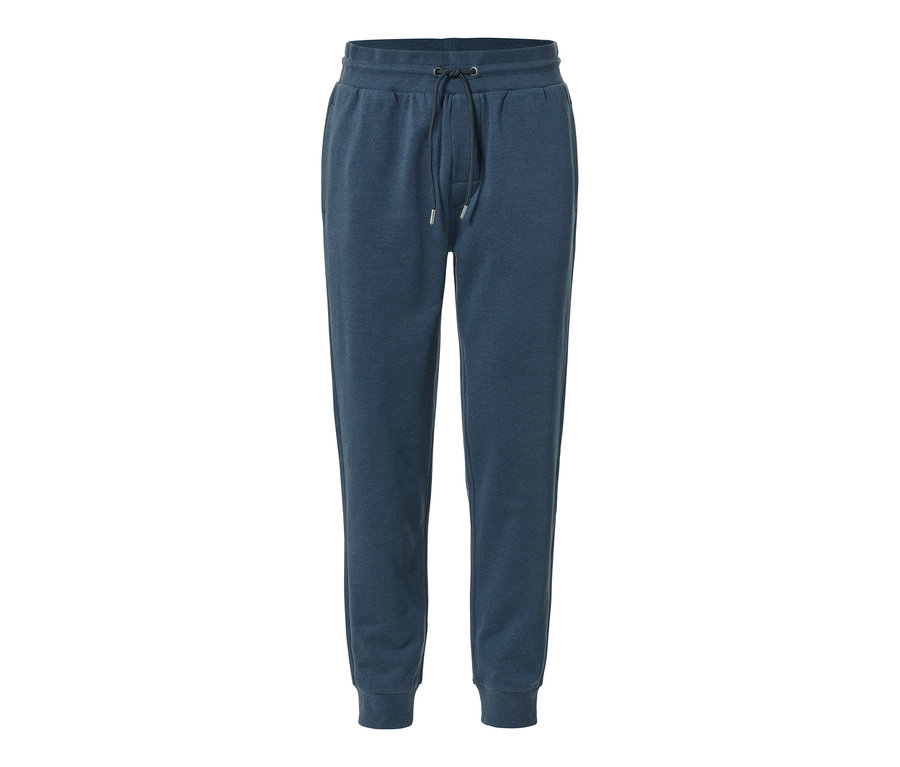 Pantalon de survêtement d’intérieur bleu avec cordon de serrage à la taille.