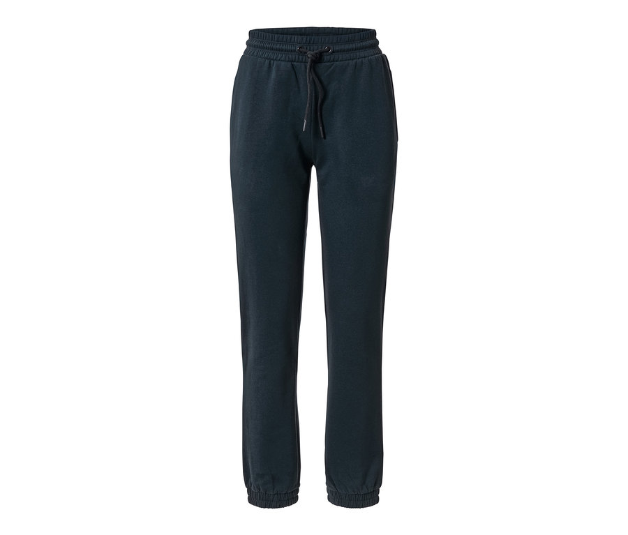 Pantalon de jogging bleu foncé avec cordon de serrage à la taille.