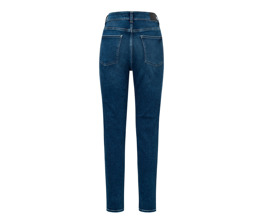 Vue arrière d'un jean skinny bleu – Coupe «
Hanna
».