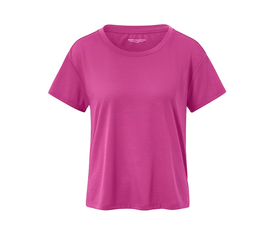 T-shirt de sport rose vif à manches courtes 2 en 1.