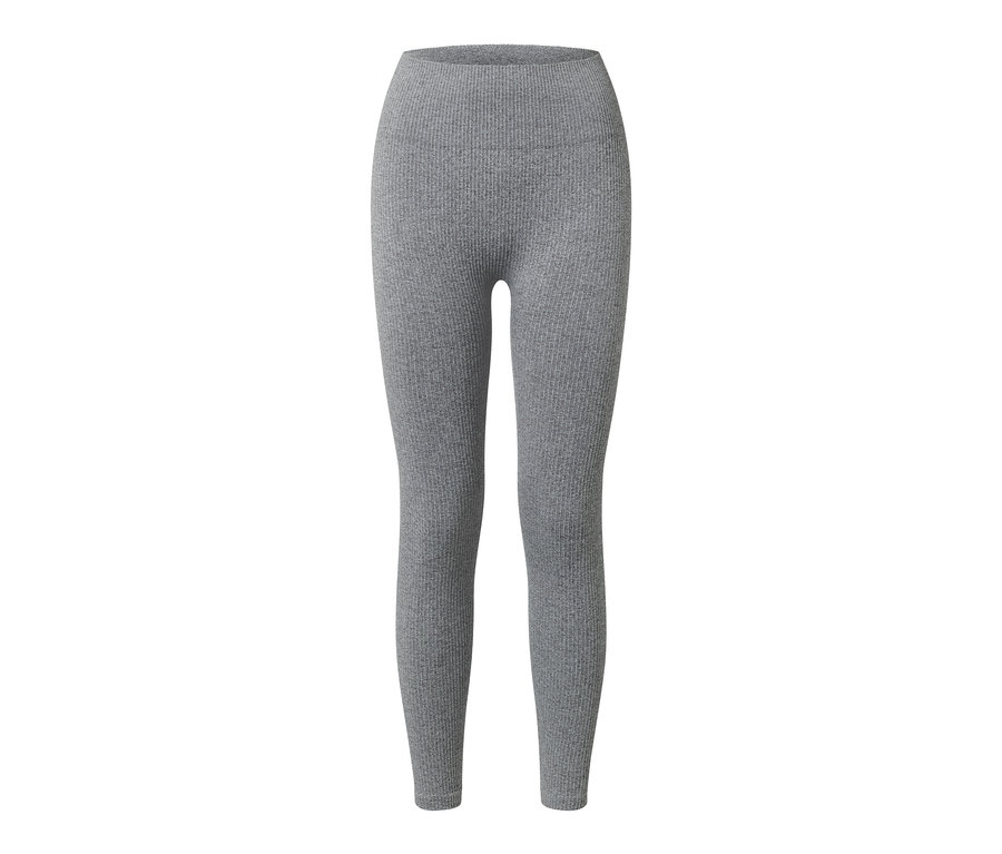 Legging de sport fonctionnel 7/8 sans coutures gris.