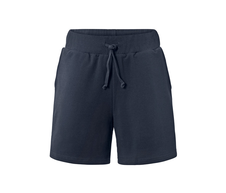 Short molletonné bleu marine avec cordon de serrage à la taille.