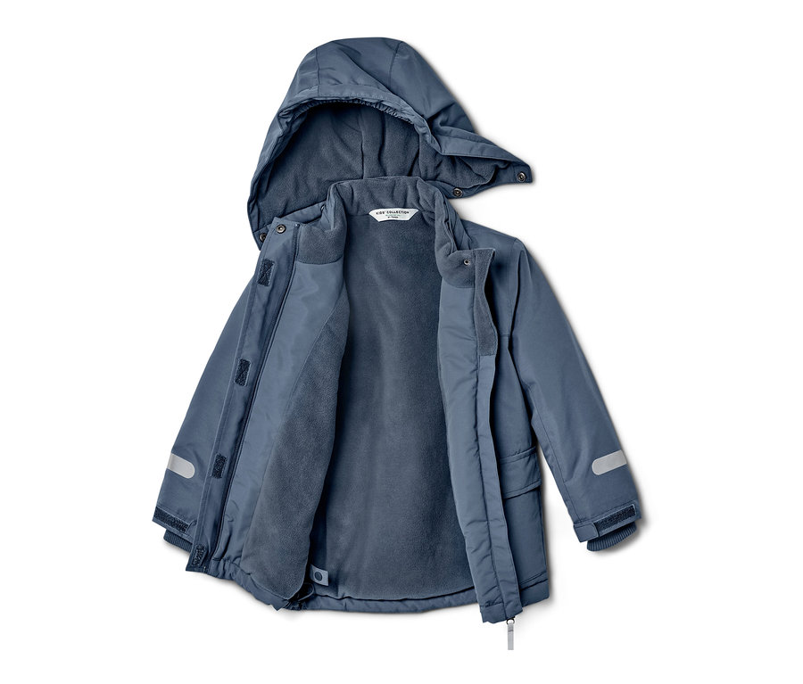 Combinaison de ski pour enfant ouverte de couleur bleue.