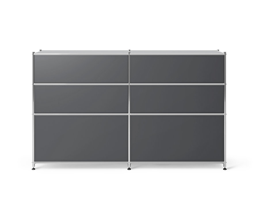 Commode en métal gris « CN3 » avec 6 tiroirs.