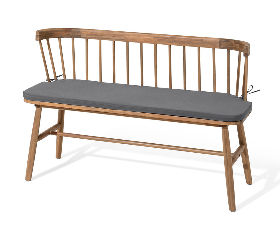 Banc avec assise rembourrée.