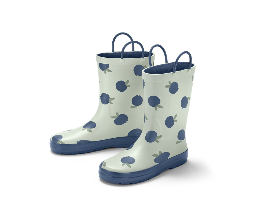 Bottes imperméables pour tout-petit avec motif de myrtilles.