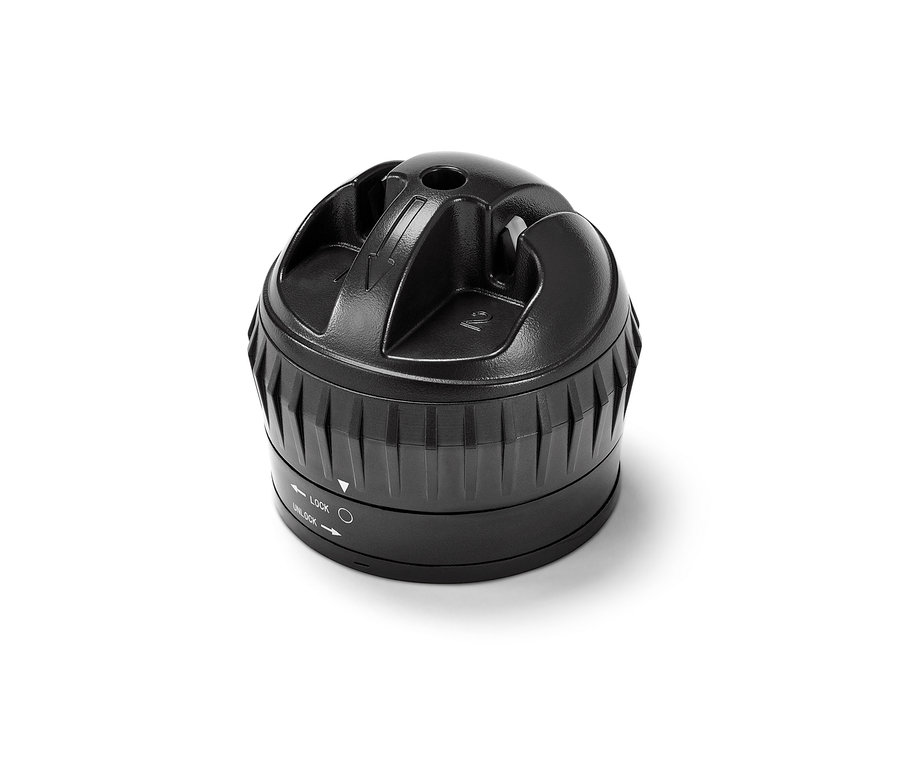 Gros plan d'un aiguiseur de couteaux noir.