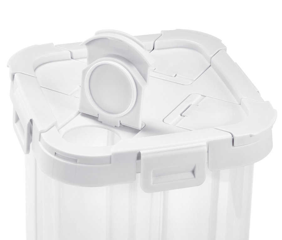 Gros plan sur une boîte de rangement blanche 4 en 1.