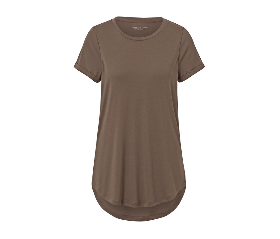 Un t-shirt long taupe.