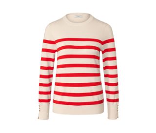 Pull en maille fine rayé, rouge