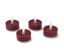 Quatre bougies chauffe-plat en cire rouge avec LED.