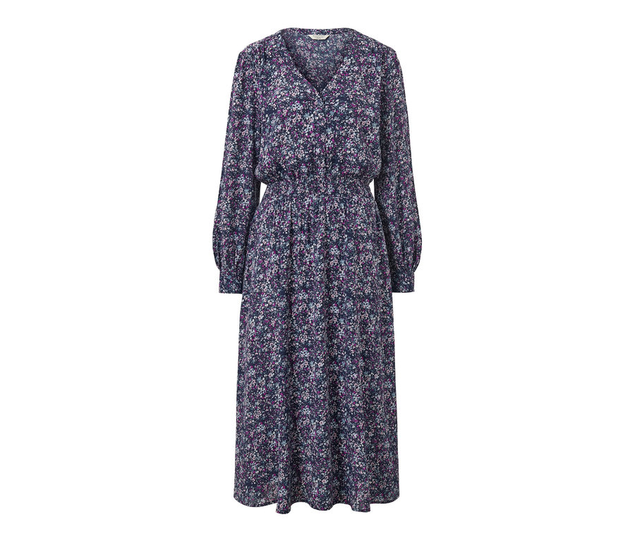 Vue d'ensemble de la robe midi à imprimé floral.