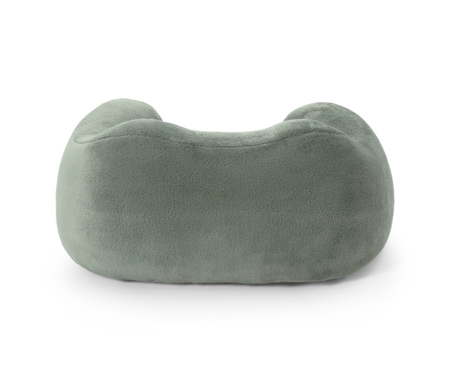 Coussin gris pour la nuque avec massage par vibrations.