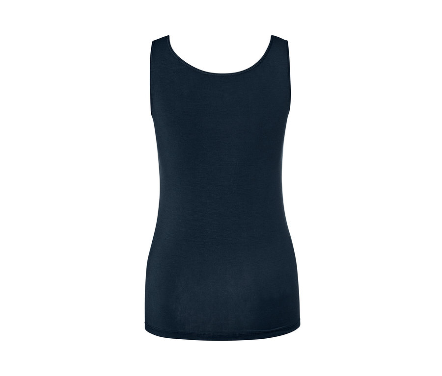 Débardeur bleu en mélange de modal et soie.