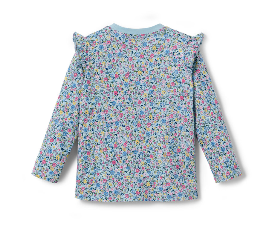 Un T-shirt à manches longues pour enfant avec un motif floral.