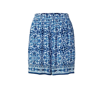 Short tissé imprimé bleu.