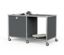 Table d’appoint métallique « CN3 » avec 1 abattant et roulettes, gris - Gris
