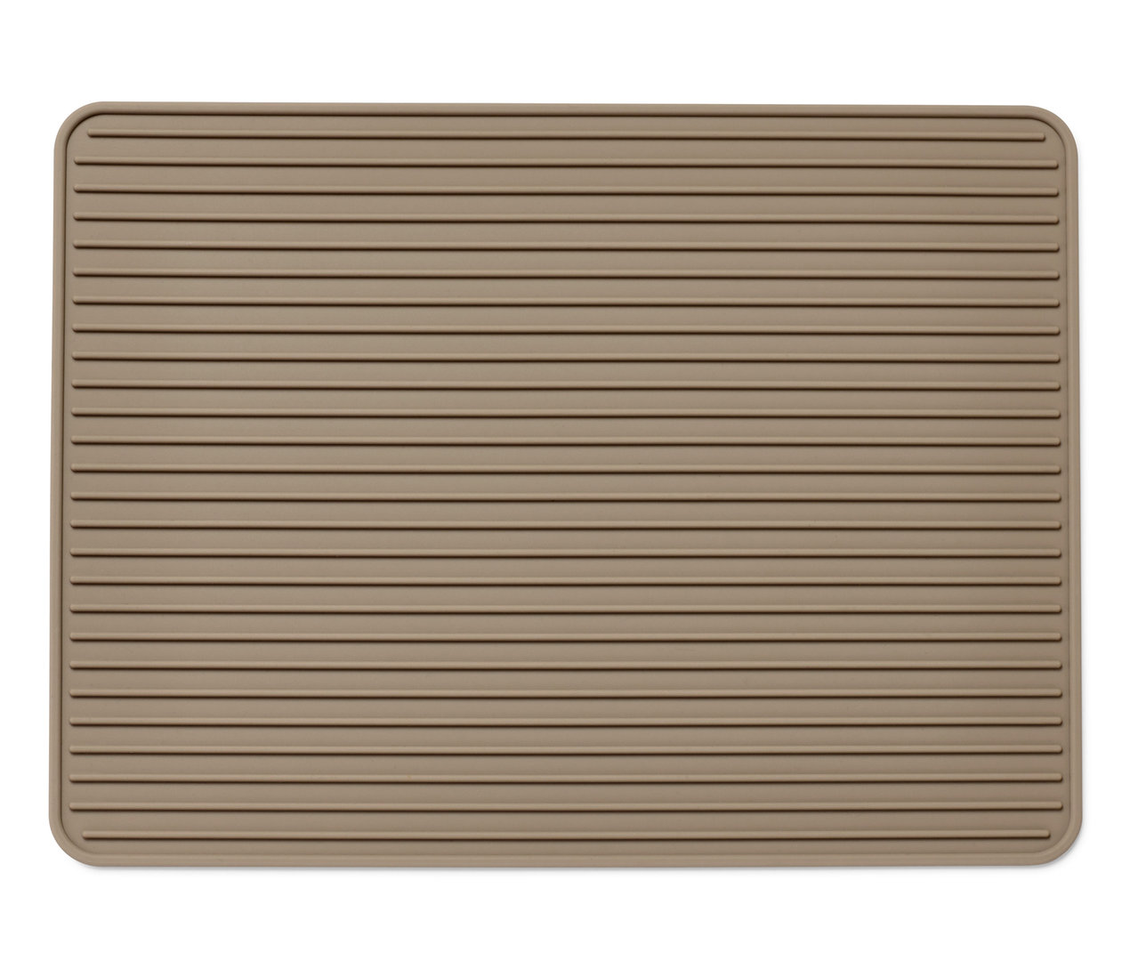 Un tapis de cuisson double face beige avec des rainures.