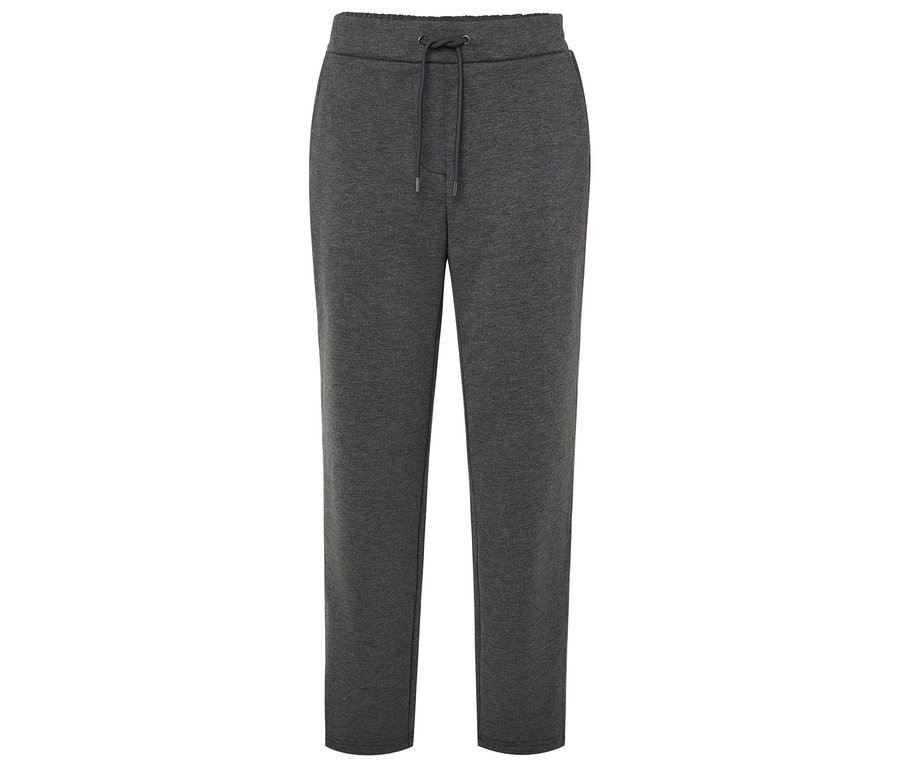 Pantalon de survêtement gris avec cordon de serrage à la taille.