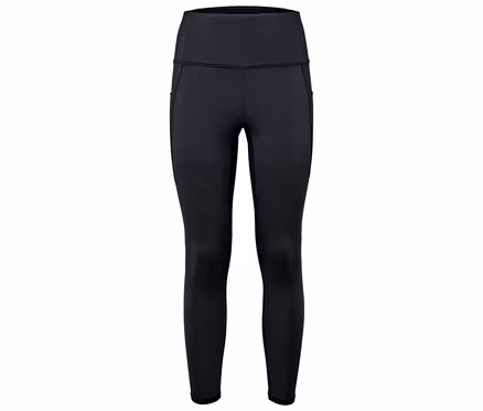 Leggings de sport noirs avec taille haute et poches latérales.