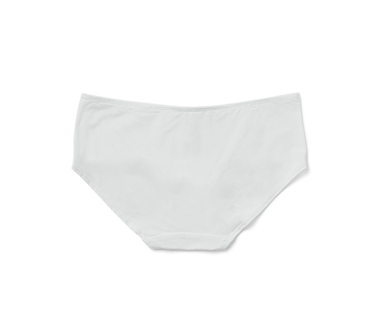 5 culottes blanches sur fond blanc.