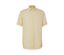 Chemise jaune à manches courtes en lin rayé.