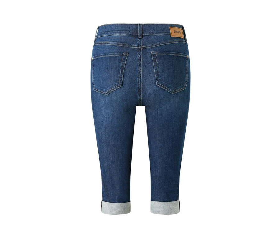 Vue arrière du jean «
Capri Turn-Up
» Angels, coupe slim, bleu moyen.